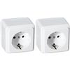 Kopp - Presa elettrica con contatto di protezione, colore: bianco/marrone, 101802000 (Confezione da 2)