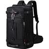 KAKA Zaino da viaggio, zaino da portare a mano, resistente, convertibile, adatto per laptop da 19,3 pollici, per uomini e donne, Nero, 22.5inch