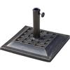 Base per Ombrellone da Giardino Ø38 a Ø48 44x44x32 cm in Resina e Acciaio Nero