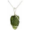 Samsara - Collana in Argento 925 con Ciondolo in Moldavite Certificata - Collana da Donna In Cristallo di Meteorite, Potenza Energetica - Confezione Regalo e Certificato Gemmologico (Catena argento)