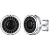 Silvora Orecchini da uomo in argento nero orecchini anti allergia in argento Black Stone
