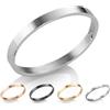 inSCINTILLE Bangle Bracciale Rigido Donna Uomo in Acciaio Inossidabile, Confezione Regalo Donna Uomo Inclusa, Braccialetti Bangles a Cerchio (Argento, Altezza 8mm - Circonferenza 21cm)