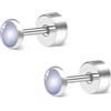 FACOKO Orecchini da donna in titanio con retro piatto per orecchie sensibili, ipoallergenici, avventurina/occhio di tigre/ametista/giada/lapislazzuli opzioni minimalisti Quotidiani, 3 mm, Titanio