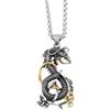TQWSVUM Collana Drago Vichingo con Nodo Celtico -Ciondolo Drago Scavato A Doppio Colore in Acciaio Inossidabile Uomo Nordico -Gioielli Animali Punk Gotici Vintage Medievali Lucidati Fatti A Mano