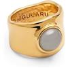 SINGULARU - Anello My Blue Stone. Ottone con bagno in oro 18 kt e cristallo. Gioielli da donna. Taglia 10-18., 10, Ottone