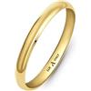 Amberta Fede Nuziale Oro 14K Giallo Bianco per Donna Uomo | Anello Donna Oro 14K Vero Solido per Lui e Lei Qualita' Premium Italiano: Giallo 2 mm Misura 10