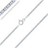 Planetys - Catenina Argento Sterling 925 Rodiato Modello Bismark Diamantate Larghezza: 1.8 mm Lunghezza: 45 cm