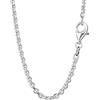NKlaus collana 42cm catena ad ancora 4diamantiert collana da donna in argento 925 larghezza 2mm 6881