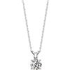 FANCIME Oro Bianco 14kt (585) Solido con Gemma 5mm-Durchmesser Moissanite 0.5 Carato Ciondolo Collana Gioielli per Donna Ragazza - Catena Lunghezza: 40+5 cm