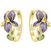 Cycuff Orecchini a cerchio in argento Sterling 925 con zirconia cubica colorata, orecchini a goccia da donna, set regalo per lei, orecchino, Zirconie sintetico