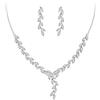 Clearine Sposa Set di Gioielli per Donna Damigella d'Onore Marquise Zirconia cubica Cluster Y-Shape Collana Orecchini