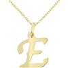forme di Lucchetta - Ciondolo Lettera E Iniziale Nome in Oro Giallo 9 carati - Catenina d'oro 45cm, Collane d'Oro Vero per Regalo Donna Ragazza