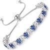 LOVANS Bracciale Tennis Donna Argento, Braccialetto con Zirconi, Idee Regali Natale Regalo Gioielli per Mamma Ragazza Sorella Fidanzata, Adatto per Polsi 8-22 cm [Blu&Bianco,4MM]