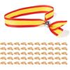 RA RETAIL AMZ Bracciale spagnolo Braccialetti bandiera spagnola uomo/donna (Unisex) Bracciale bandiera spagnola regolabile 15 mm di larghezza e 300 mm di lunghezza. Bracciale in Spagna., único,