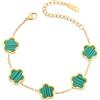 Generic Bracciale a trifoglio placcato in oro 18k per donne - Gift per gioielli bracciale a 4 foglie a 4 foglie Lucky per donne Van Cleef