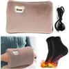 KARELLS Borsa Acqua Calda Elettrica, Borsa Acqua Calda Elettrica in Peluche, Borsa dell'acqua calda elettrica ricaricabile, Borsa Acqua Calda Elettriche con rivestimento morbido in microfibra(Marrone)