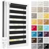 Estika Tenda a rullo giorno e notte senza forare, larghezza con incrementi di 1 cm - 70 x 220 cm - Nero - per interni, per finestre, tessuto a doppio strato, protezione solare