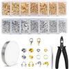 Jafaharug 1200 pezzi Set per Creazione Gioielli - Perline di Schiacciamento, Chiusure a Moschettone, Anelli di Giunzione, Pinze e Filo per Collane & Bracciali Fai-da-te (inclusa la Scatola Organizzatore)