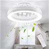 Ateroll Ventilatore Da Soffitto Con Luce, 48 cm Lampada Ventilatore e Telecomando,Dimmerabile 3000K-4000K-6500K-RGB, DC 25W LED 25W, 6 Velocità, Memoria Timer Illuminazione,Modalità Estate e Inverno