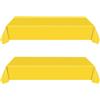 yayafunfun 2 Pezzi Tovaglie Giallo, 137 x 274 cm Tovaglia in Plastica, Rettangolare, Una Sola Volta，Impermeabile, Resistente all'olio per Compleanno, Matrimonio, Natale, La Tavola di Casa Festa