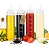AKITAInk Set 4 Bottiglie Squeeze per Salse Dosatrici in Plastica da 500 ml, Contenitori Ideali per Ketchup, Olio, Condimenti e Cucina