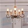 SM Saint Mossi Lampadario in cristallo Saint Mossi 5 bracci/luci E14 Lampada base ruggine artigianale vintage, lampadario soggiorno lampadario camera letto, Larghezza 43cm, Altezza 40cm