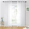 twoja pszczółka Tenda 145 x 250 cm, 1 pezzo, Bianco, Trasparente, Tenda pronta, Tende in voile, Tende trasparenti con occhielli, Soggiorno, Camera dei bambini, Camera da letto