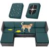Sfcover Impermeabile Federe Per Cuscino Divano Copricuscini Elasticità Giardino Rattan Esterni E Patio Coperte Del Cuscino Per Cuscini Pallet Legno (tealgreen,W60-90 D30-50cm)