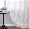 Delien Tenda in voile con motivo a rami, trasparente, con occhielli, per soggiorno, 140 x 225 cm (larghezza x altezza), colore bianco, 1 pezzo