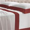 Lisola Set Completo Lenzuola Alla Francese, Cotone e Raso, 1 Lenzuolo da Sopra 220x290cm + 1 Lenzuolo da Sotto 140x200x30cm + 2 Federe 80x50cm, Made in Italy, Modello: Diamante, Bordeaux