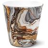 Septe Maison Deluxe - Vaso Decorativo da Interno ed Esterno in Ecopelle Lavabile - Design Moderno e Resistente - Ø18,5xH18 cm - Complemento d'Arredo Elegante per Casa e Giardino (Marble White)