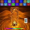 Xugenxes Lampada da tavolo con cristalli rosa, RGB con controllo toccante a diamante, camera dei bambini, dormitorio universitario