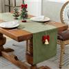 BALCONY & FALCON Runner da tavola impermeabile per interni ed esterni, moderno e lavabile, stile viennese, in velluto di alta qualità, tessuto per la casa, verde oliva, 35 x 130 cm