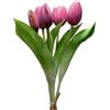 Aikeis 5 tulipani artificiali, bouquet di tulipani che non sbiadiscono mai, sensazione realistica, adatti per casa, soggiorno, decorazione da tavolo, 32 cm (viola chiaro)