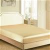 Juwenin Home Lenzuolo con angoli in raso setoso, classico, lussuoso, morbido come la seta, in tinta unita (oro, super king size, 180 x 200+30))