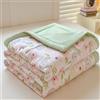 DOTBUY-SHOP Trapuntino Copriletto Estivo Primaverile, Trapunta Leggera, Fiori Copriletto Trapuntato Cotone per Letto Singolo Letto Matrimoniale (Verde chiaro,150x200)