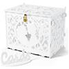 Jolik Grande Scatola Porta Buste Matrimonio in Legno, Vintage Scatola di Carte di Nozze per Biglietti con Serratura per Anniversario, Laurea, Baby Shower (Bianco)