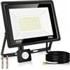 Caldarax 50W Fari Led da Esterno con Sensore di Movimento, 4500LM 6500K Bianco Freddo Faretto LED Esterno, IP66 Impermeabile Faro LED Interna ed Esterna per Garage, Giardino, Cortile