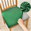 FANSU Coprisedili per Sedie da Pranzo 1 2 4 6 Pezzi, Coprisedia Senza Schienale Velluto Elasticizzato Antiscivolo Coprisedie per Sedia Lavabile per Sala da Pranzo Cucina (Verde,2 Pezzi)