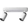 EDO Lampada Faretti da Soffitto Orientabili MALGA DUO 2 GU10 Bianca e Nera, Faretti 2 Luce, Faretto da Parete Interno per Barra, Lampadario Moderna Plafoniera per Camera da Letto Cucina Soggiorno