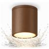 Dopa Dopastore Faretto da Soffitto con Attacco GU10 Cilindro Spot dal Design Moderno in Alluminio Portalampada IP54 Per Esterni Interni (Marrone corten)