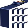YMHPRIDE Confezione da 10 Runner da tavolo in raso blu navy, 30,5 x 178 cm Runner da tavolo in seta per decorazione di matrimoni, feste, compleanni, banchetti - Blu navy