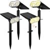 EFFILUMLUX Faretti Solari LED da Esterno con Sensore di Movimento, 4 Pezzi Luci Solari da Giardino 3000K/4500K/6500K, 3 Modalità, Memoria, IP67 Impermeabile per Cortile Vialetto Prato Garage (4 Pezzi)