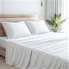 MAXIME MAISON - Completo Lenzuola Una Piazza e Mezza in Puro Cotone Puro 100% Made in Italy, Lenzuola 1 Piazza e Mezza 1 Federa Inclusa, Tocca con Mano la Qualità di un Tessuto Naturale (Bianco)