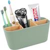 GOURDBRO Porta Spazzolini Bagno, Porta Spazzolino Elettrico Removibile, Supporto Dentifricio a 5 Scomparti, Porta Spazzolino Bambini Stand, Multifunzione Bathroom Organizer da Casa (5 Scomparti Verde)