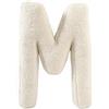 TexLom Cuscino a Forma di Lettera Alfabeto - Iniziale in Morbido Peluche dalla A alla Z - Cuscino Arredo Decorativo per Camera, Letto e Divano - Colore Panna, Effetto Velluto Soft Touch (M)