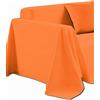 SpazioTessile Telo Arredo Copritutto Copridivano Lenzuolo Copriletto 26 Colori in Tinta Unita Cotone (Arancio, 180x300 Singolo)