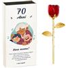 Maverton Rosa Stabilizzata Eterna in Vetro in Scatola Personalizzata - Rose stabilizzate di Cristallo - Soprammobili moderni - Rosso - Oro - Idea Regalo Donna - nonna