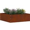 vidaXL Bordura per Prato Ruggine 40 x 40 x 13 cm, Design per Giardino e Terrazza, Bordo in Acciaio Moderno, Separatori Resistenti, Fai da Te per Il Tuo Spazio