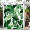 Hiseng Tende da Esterno con Anelli per Gazebo e Balcone, 1 Pezzi Tende Impermeabili con Stampa Foglie di Banano Verde 3D, Tende Modern Protezione Solare e Privacy (100x140cm,Piante Tropicali 9)